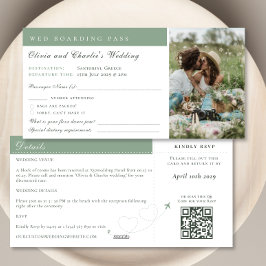 Instapkaart Foto QR Code Trouwbestemming Feestdagenkaart