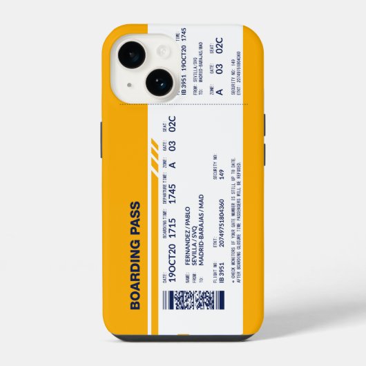 Instapkaart - Geel iPhone Hoesje (Achterkant)