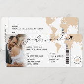 Instapkaart Gender Reveal Beige Neutral Travel Kaart (Voorkant / Achterkant)
