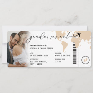 Instapkaart Gender Reveal Beige Neutral Travel Kaart