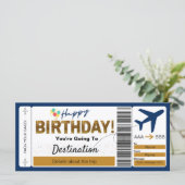 Instapkaart Happy Birthday Ticket (Staand voorkant)