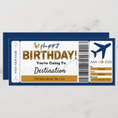 Instapkaart Happy Birthday Ticket (Voorkant / Achterkant)