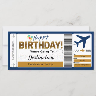 Instapkaart Happy Birthday Ticket