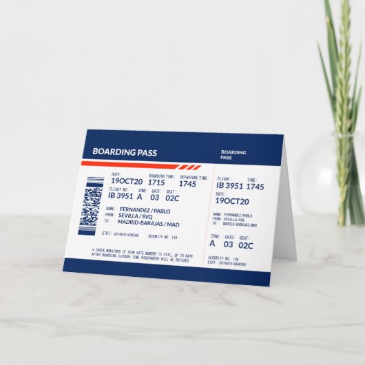 Instapkaart, luchthaven, luchtvaartterrein, luchtv bedankkaart (Voorkant)