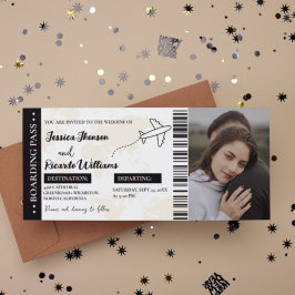 Instapkaart monogram bruiloft uitnodiging ticket