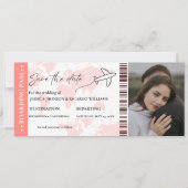 Instapkaart monogram save the date ticket (Voorkant)
