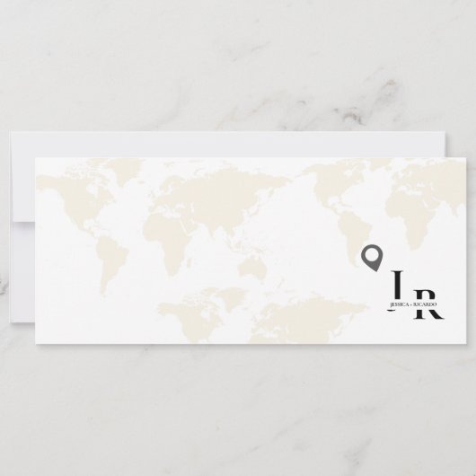 Instapkaart monogram trouwticket kaart (Achterkant)