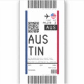 Instapkaart naar Austin (AUS) Sticker (Voorkant)