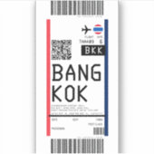 Instapkaart naar Bangkok (BKK) Sticker (Voorkant)