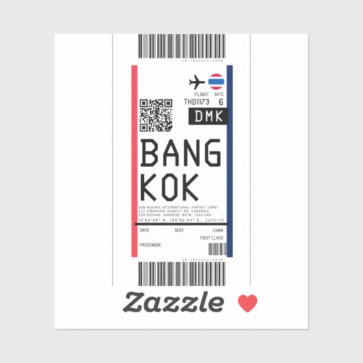 Instapkaart naar Bangkok (DMK) Sticker (Vel)