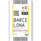 Instapkaart naar Barcelona (BCN) Sticker (Voorkant)