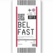 Instapkaart naar Belfast (BFS) Sticker (Voorkant)