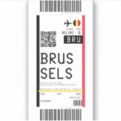 Instapkaart naar Brussel (BRU) Sticker (Voorkant)