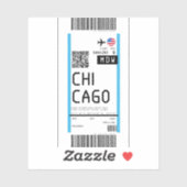 Instapkaart naar Chicago (MDW) Sticker (Vel)