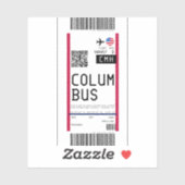 Instapkaart naar Columbus (CMH) Sticker (Vel)