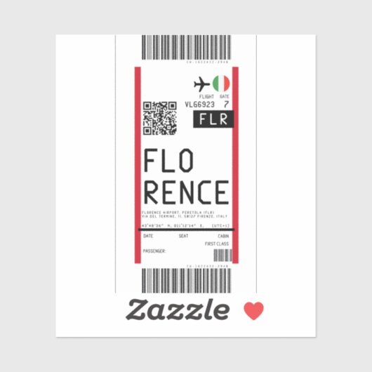 Instapkaart naar Florence (FLR) Sticker (Vel)