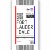 Instapkaart naar Fort Lauderdale (FLL) Sticker (Voorkant)