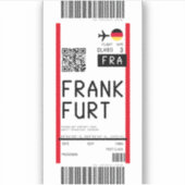 Instapkaart naar Frankfurt (FRA) Sticker (Voorkant)