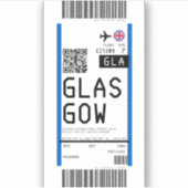 Instapkaart naar Glasgow (GLA) Sticker (Voorkant)