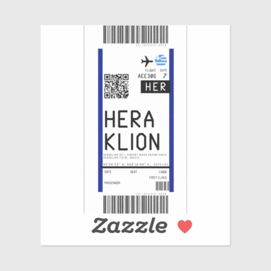 Instapkaart naar Heraklion (HER) Sticker (Vel)