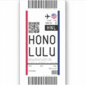 Instapkaart naar Honolulu (HNL) Sticker (Voorkant)