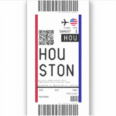 Instapkaart naar Houston (HOU) Sticker (Voorkant)