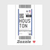 Instapkaart naar Houston (IAH) Sticker (Vel)