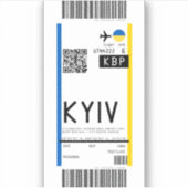 Instapkaart naar Kiev (KBP) Sticker (Voorkant)