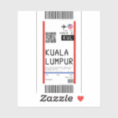 Instapkaart naar Kuala Lumpur (KUL) Sticker (Vel)