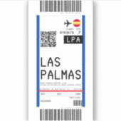 Instapkaart naar Las Palmas Spanje (LPA) Sticker (Voorkant)