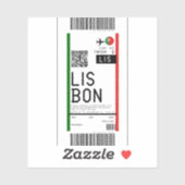 Instapkaart naar Lissabon (LIS) Sticker (Vel)