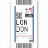 Instapkaart naar Londen (LHR) Sticker (Voorkant)