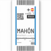 Instapkaart naar Mahon (MAH) Sticker (Voorkant)
