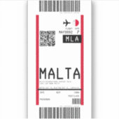 Instapkaart naar Malta (MLA) Sticker (Voorkant)