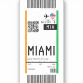 Instapkaart naar Miami (MIA) Sticker (Voorkant)