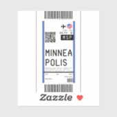 Instapkaart naar Minneapolis (MSP) Sticker (Vel)