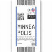 Instapkaart naar Minneapolis (MSP) Sticker (Voorkant)