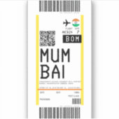 Instapkaart naar Mumbai (BOM) Sticker (Voorkant)