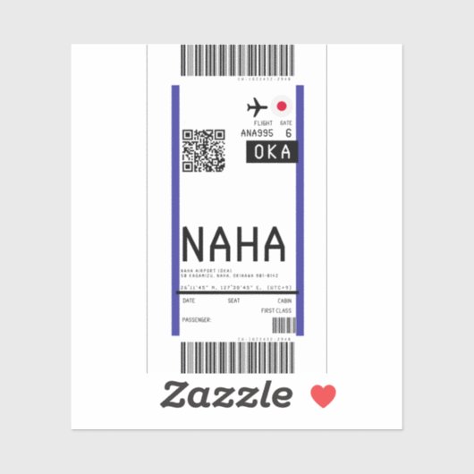 Instapkaart naar Naha Okinawa (OKA) Sticker (Vel)