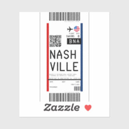 Instapkaart naar Nashville (BNA) Sticker