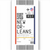 Instapkaart naar New Orleans (MSY) Sticker (Voorkant)