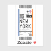 Instapkaart naar New York (JFK) Sticker (Vel)