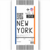 Instapkaart naar New York (JFK) Sticker (Voorkant)