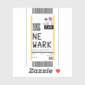 Instapkaart naar Newark (EWR) Sticker (Vel)