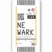 Instapkaart naar Newark (EWR) Sticker (Voorkant)