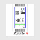 Instapkaart naar Nice (NCE) Sticker (Vel)