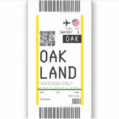 Instapkaart naar Oakland (OAK) Sticker (Voorkant)