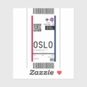 Instapkaart naar Oslo (OSL) Sticker (Vel)
