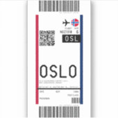 Instapkaart naar Oslo (OSL) Sticker (Voorkant)