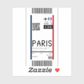 Instapkaart naar Parijs (CDG) Sticker (Vel)